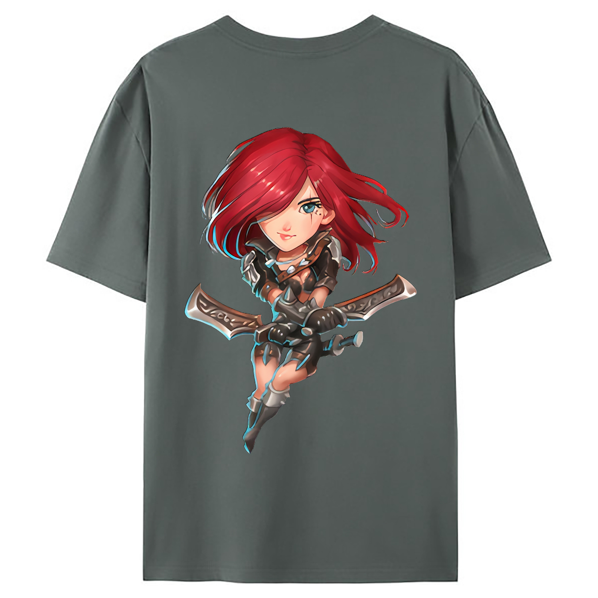（画像用） リーグ・オブ・レジェンド League of Legends LOL 綿100％ メンズ半袖Tシャツ（バックプリント） 通気性